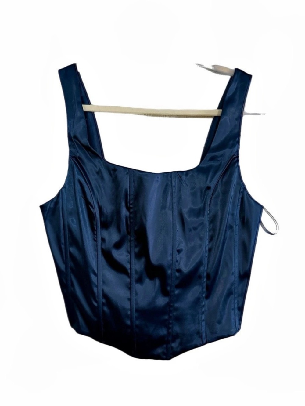 Emerson Lang Satin Corset Camisole in Blue Size Large Like New